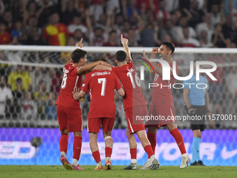 Kerem Akturkoglu of Turkey celebrates after scoring  during the UEFA Nations League 2024/25 League B Group B4 match between Turkiye and Icel...