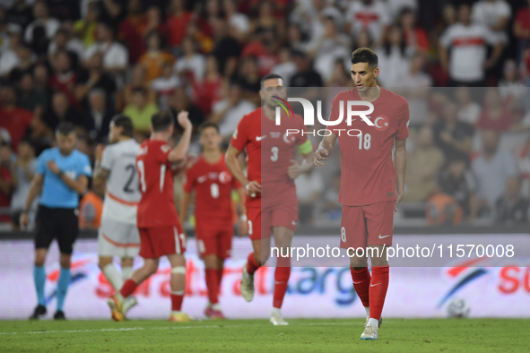 Mert Muldur of Turkey  during the UEFA Nations League 2024/25 League B Group B4 match between Turkiye and Iceland at Gürsel Aksel Stadium on...