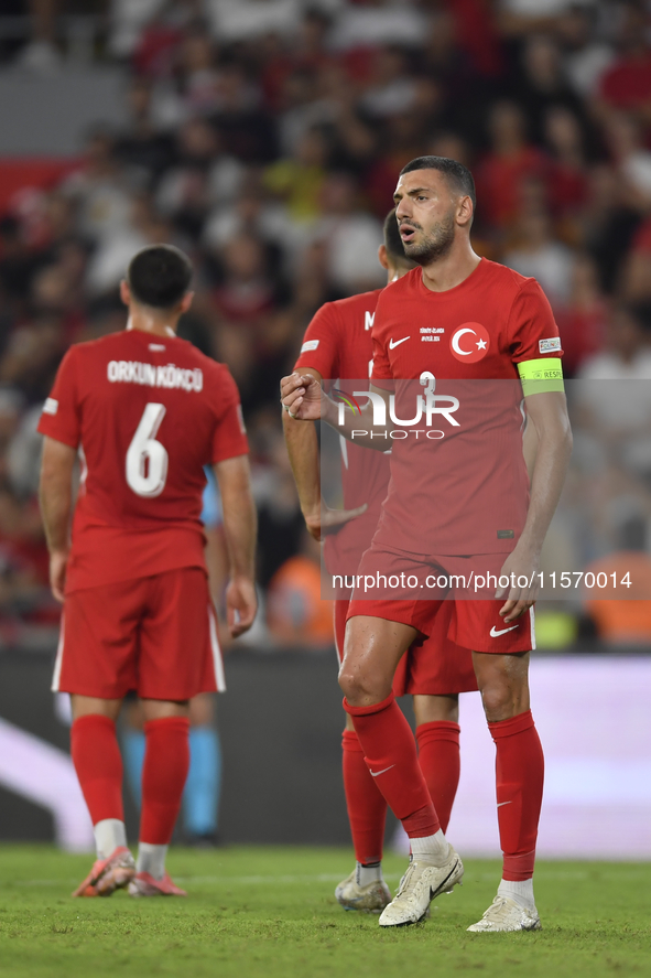 Merih Demiral of Turkey  during the UEFA Nations League 2024/25 League B Group B4 match between Turkiye and Iceland at Gürsel Aksel Stadium...