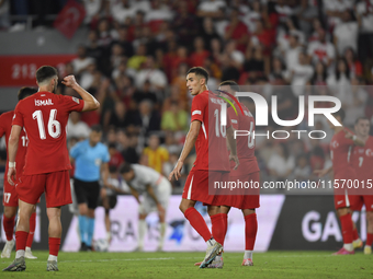 Mert Muldur of Turkey  during the UEFA Nations League 2024/25 League B Group B4 match between Turkiye and Iceland at Gürsel Aksel Stadium on...