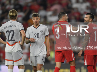 Merih Demiral of Turkey  during the UEFA Nations League 2024/25 League B Group B4 match between Turkiye and Iceland at Gürsel Aksel Stadium...