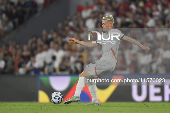 Orri Oskarsson of Iceland   during the UEFA Nations League 2024/25 League B Group B4 match between Turkiye and Iceland at Gürsel Aksel Stadi...