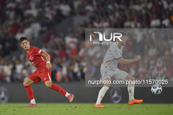 Arda Guler of Turkey   during the UEFA Nations League 2024/25 League B Group B4 match between Turkiye and Iceland at Gürsel Aksel Stadium on...