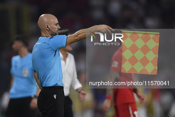 Assistant referee Denis Rexha   during the UEFA Nations League 2024/25 League B Group B4 match between Turkiye and Iceland at Gürsel Aksel S...