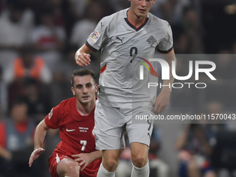 Orri Oskarsson of Iceland   during the UEFA Nations League 2024/25 League B Group B4 match between Turkiye and Iceland at Gürsel Aksel Stadi...