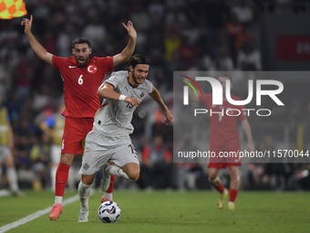 Willum Thor Willumsson of Iceland and Orkun Kokcu of Turkey   during the UEFA Nations League 2024/25 League B Group B4 match between Turkiye...