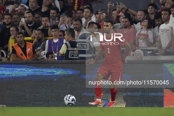 Zeki Celik of Turkey  during the UEFA Nations League 2024/25 League B Group B4 match between Turkiye and Iceland at Gürsel Aksel Stadium on...