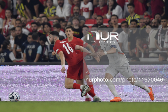 Ismail Yuksek of Turkey  during the UEFA Nations League 2024/25 League B Group B4 match between Turkiye and Iceland at Gürsel Aksel Stadium...