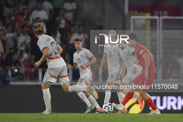 Ismail Yuksek of Turkey  during the UEFA Nations League 2024/25 League B Group B4 match between Turkiye and Iceland at Gürsel Aksel Stadium...