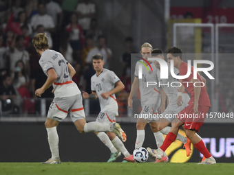 Ismail Yuksek of Turkey  during the UEFA Nations League 2024/25 League B Group B4 match between Turkiye and Iceland at Gürsel Aksel Stadium...