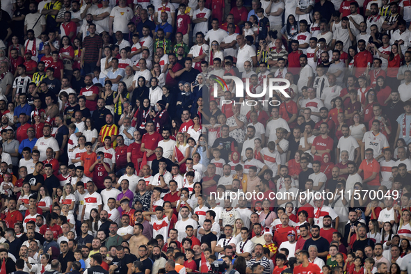 Turkey's fans  during the UEFA Nations League 2024/25 League B Group B4 match between Turkiye and Iceland at Gürsel Aksel Stadium on Septemb...