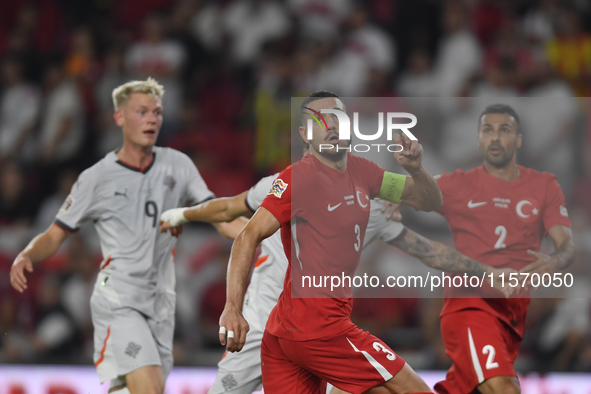 Merih Demiral of Turkey  during the UEFA Nations League 2024/25 League B Group B4 match between Turkiye and Iceland at Gürsel Aksel Stadium...