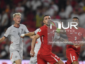 Merih Demiral of Turkey  during the UEFA Nations League 2024/25 League B Group B4 match between Turkiye and Iceland at Gürsel Aksel Stadium...