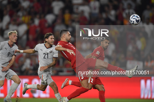 Merih Demiral of Turkey  during the UEFA Nations League 2024/25 League B Group B4 match between Turkiye and Iceland at Gürsel Aksel Stadium...