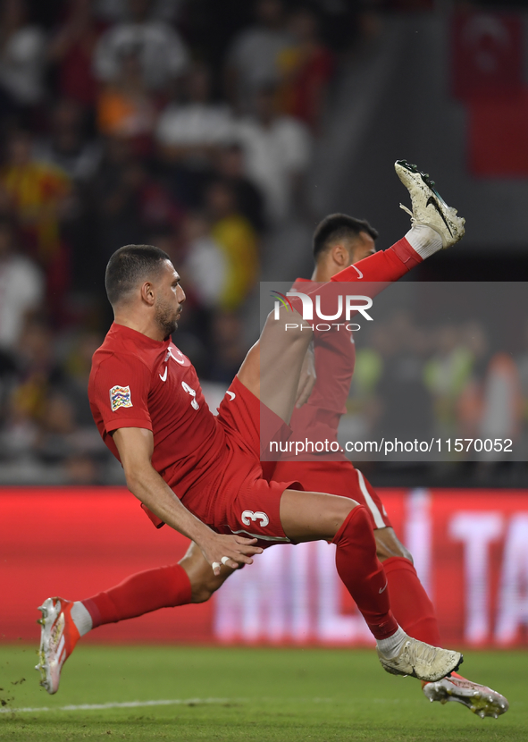 Merih Demiral of Turkey  during the UEFA Nations League 2024/25 League B Group B4 match between Turkiye and Iceland at Gürsel Aksel Stadium...