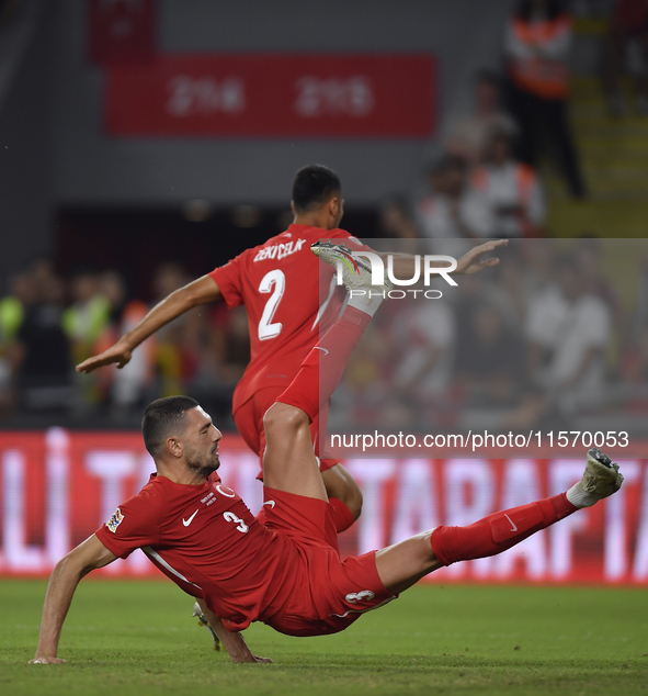 Merih Demiral of Turkey  during the UEFA Nations League 2024/25 League B Group B4 match between Turkiye and Iceland at Gürsel Aksel Stadium...