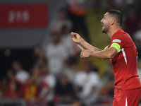 Merih Demiral of Turkey  during the UEFA Nations League 2024/25 League B Group B4 match between Turkiye and Iceland at Gürsel Aksel Stadium...