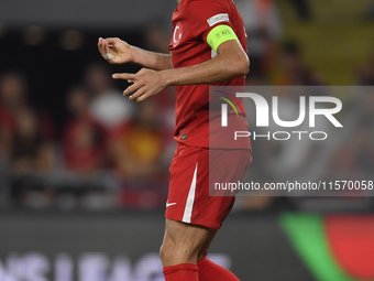 Merih Demiral of Turkey  during the UEFA Nations League 2024/25 League B Group B4 match between Turkiye and Iceland at Gürsel Aksel Stadium...