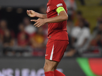 Merih Demiral of Turkey  during the UEFA Nations League 2024/25 League B Group B4 match between Turkiye and Iceland at Gürsel Aksel Stadium...