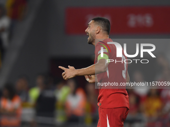 Merih Demiral of Turkey  during the UEFA Nations League 2024/25 League B Group B4 match between Turkiye and Iceland at Gürsel Aksel Stadium...