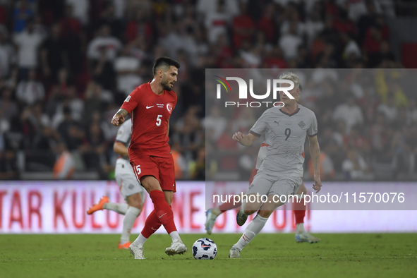 Okay Yokuslu of Turkey  during the UEFA Nations League 2024/25 League B Group B4 match between Turkiye and Iceland at Gürsel Aksel Stadium o...