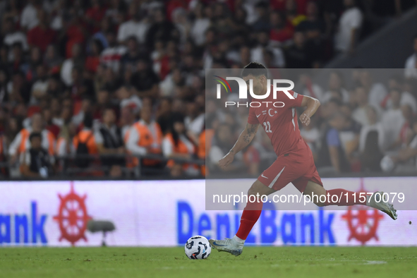 Kaan Ayhan of Turkey  during the UEFA Nations League 2024/25 League B Group B4 match between Turkiye and Iceland at Gürsel Aksel Stadium on...