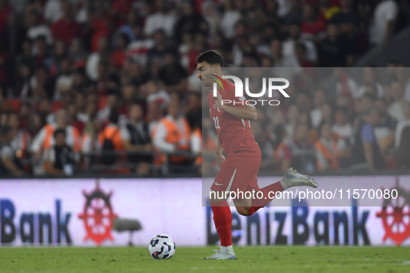 Kaan Ayhan of Turkey  during the UEFA Nations League 2024/25 League B Group B4 match between Turkiye and Iceland at Gürsel Aksel Stadium on...