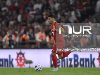 Kaan Ayhan of Turkey  during the UEFA Nations League 2024/25 League B Group B4 match between Turkiye and Iceland at Gürsel Aksel Stadium on...