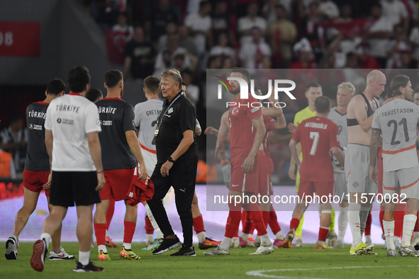 Iceland's coach Age Hareide  during the UEFA Nations League 2024/25 League B Group B4 match between Turkiye and Iceland at Gürsel Aksel Stad...