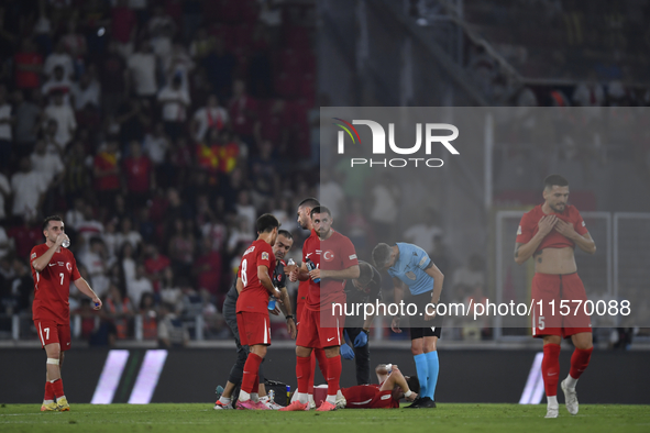 Orkun Kokcu of Turkey  during the UEFA Nations League 2024/25 League B Group B4 match between Turkiye and Iceland at Gürsel Aksel Stadium on...