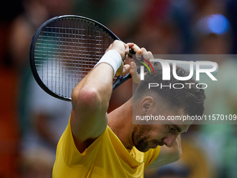 Thanasi Kokkinakis of Australia celebrates the victory following the game against Jakub Mensik of Czechia during the 2024 Davis Cup Group B...