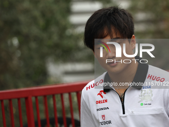 Yuki Tsunoda of RB before first practice ahead of the Formula 1 Grand Prix of Azerbaijan at Baku City Circuit in Baku, Azerbaijan on Septemb...