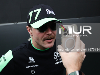 Valtteri Bottas of Kick Sauber before first practice ahead of the Formula 1 Grand Prix of Azerbaijan at Baku City Circuit in Baku, Azerbaija...