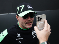 Valtteri Bottas of Kick Sauber before first practice ahead of the Formula 1 Grand Prix of Azerbaijan at Baku City Circuit in Baku, Azerbaija...