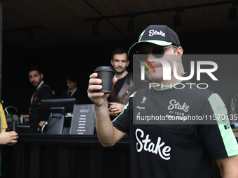 Valtteri Bottas of Kick Sauber before first practice ahead of the Formula 1 Grand Prix of Azerbaijan at Baku City Circuit in Baku, Azerbaija...