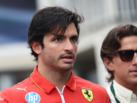 Carlos Sainz of Ferrari before first practice ahead of the Formula 1 Grand Prix of Azerbaijan at Baku City Circuit in Baku, Azerbaijan on Se...