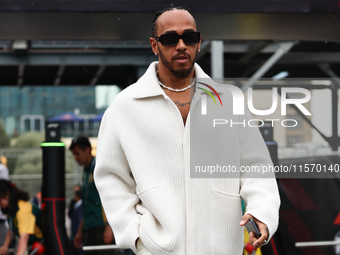 Lewis Hamilton of Mercedes before first practice ahead of the Formula 1 Grand Prix of Azerbaijan at Baku City Circuit in Baku, Azerbaijan on...