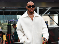 Lewis Hamilton of Mercedes before first practice ahead of the Formula 1 Grand Prix of Azerbaijan at Baku City Circuit in Baku, Azerbaijan on...