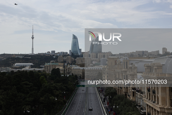 A view during first practice ahead of the Formula 1 Grand Prix of Azerbaijan at Baku City Circuit in Baku, Azerbaijan on September 13, 2024....