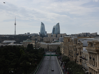 A view during first practice ahead of the Formula 1 Grand Prix of Azerbaijan at Baku City Circuit in Baku, Azerbaijan on September 13, 2024....