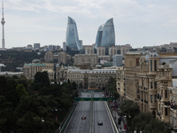 A view during first practice ahead of the Formula 1 Grand Prix of Azerbaijan at Baku City Circuit in Baku, Azerbaijan on September 13, 2024....