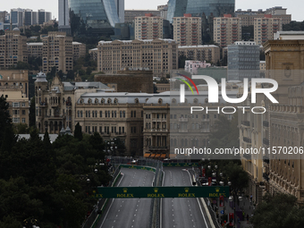 Oscar Piastri of McLaren during first practice ahead of the Formula 1 Grand Prix of Azerbaijan at Baku City Circuit in Baku, Azerbaijan on S...