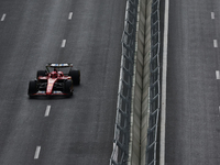 Charles Leclerc of Ferrari during first practice ahead of the Formula 1 Grand Prix of Azerbaijan at Baku City Circuit in Baku, Azerbaijan on...