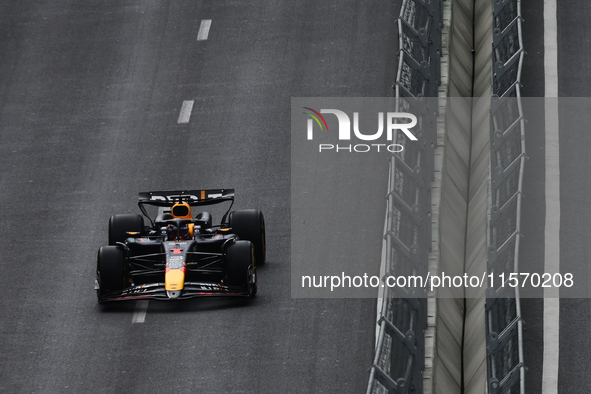 Max Verstappen of Red Bull Racing during first practice ahead of the Formula 1 Grand Prix of Azerbaijan at Baku City Circuit in Baku, Azerba...