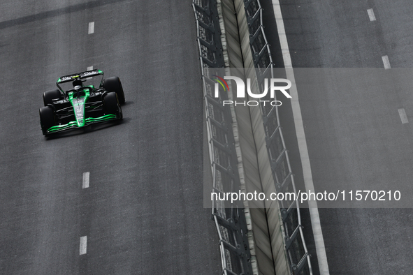 Zhou Guanyu of Kick Sauber during first practice ahead of the Formula 1 Grand Prix of Azerbaijan at Baku City Circuit in Baku, Azerbaijan on...