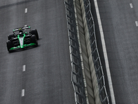 Zhou Guanyu of Kick Sauber during first practice ahead of the Formula 1 Grand Prix of Azerbaijan at Baku City Circuit in Baku, Azerbaijan on...