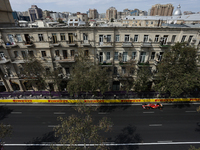 Carlos Sainz of Ferrari during first practice ahead of the Formula 1 Grand Prix of Azerbaijan at Baku City Circuit in Baku, Azerbaijan on Se...