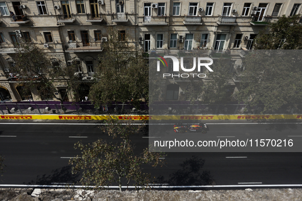 Max Verstappen of Red Bull Racing during first practice ahead of the Formula 1 Grand Prix of Azerbaijan at Baku City Circuit in Baku, Azerba...