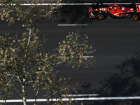 Charles Leclerc of Ferrari during first practice ahead of the Formula 1 Grand Prix of Azerbaijan at Baku City Circuit in Baku, Azerbaijan on...