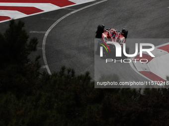 Charles Leclerc of Ferrari during first practice ahead of the Formula 1 Grand Prix of Azerbaijan at Baku City Circuit in Baku, Azerbaijan on...